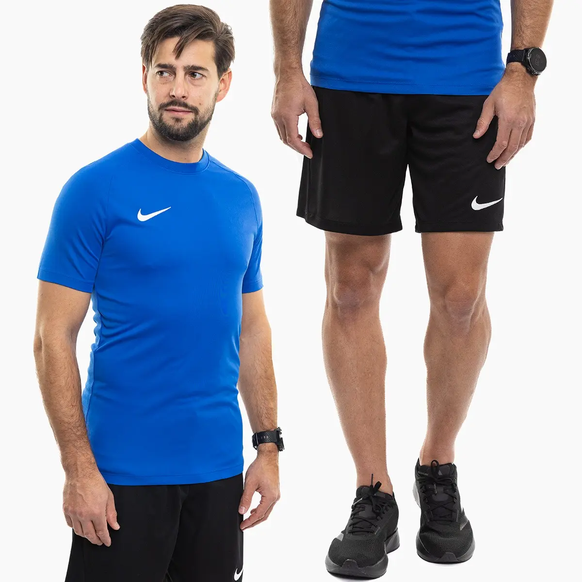 Nike strój sportowy męski Park VIII Jersey niebieski koszulka piłkarska i spodenki HV8173 463/BV6855 010