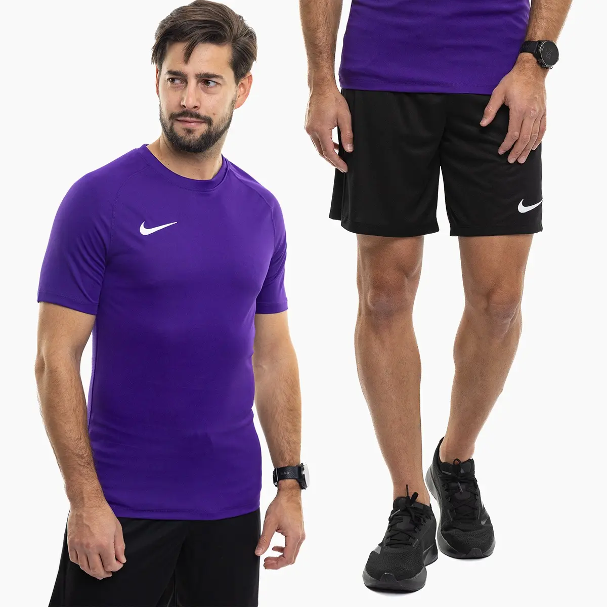 Nike strój sportowy męski Park VIII Jersey fioletowy koszulka piłkarska i spodenki HV8173 547/BV6855 010