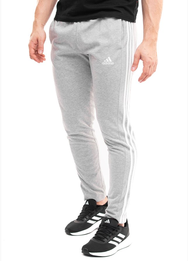 adidas Spodnie męskie Essentials Single Jersey Tapered Open Hem 3-Stripes IC0046 adidas Spodnie męskie Essentials Single Jersey Tapered Open Hem 3-Stripes IC0046
